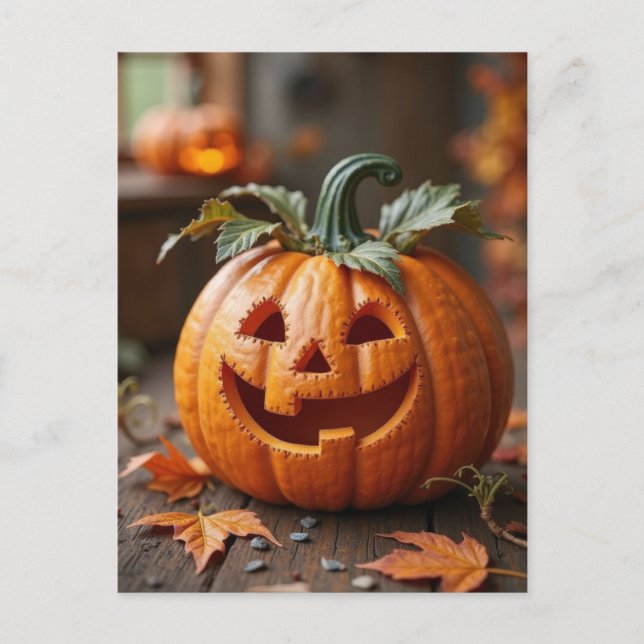Postale Carte de voeux Halloween citrouille déplaisant (Devant)