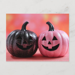Postale Carte de voeux Halloween citrouille déplaisant