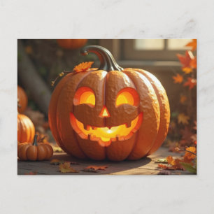 Postale Carte de voeux Halloween citrouille déplaisant