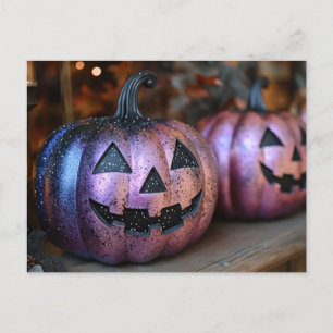 Postale Carte de voeux Halloween citrouille déplaisant