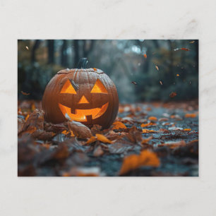 Postale Carte de voeux Halloween citrouille déplaisant