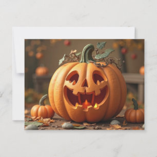 Postale Carte de voeux Halloween citrouille déplaisant