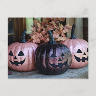 Postale Carte de voeux Halloween citrouille déplaisant