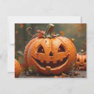 Postale Carte de voeux Halloween citrouille déplaisant