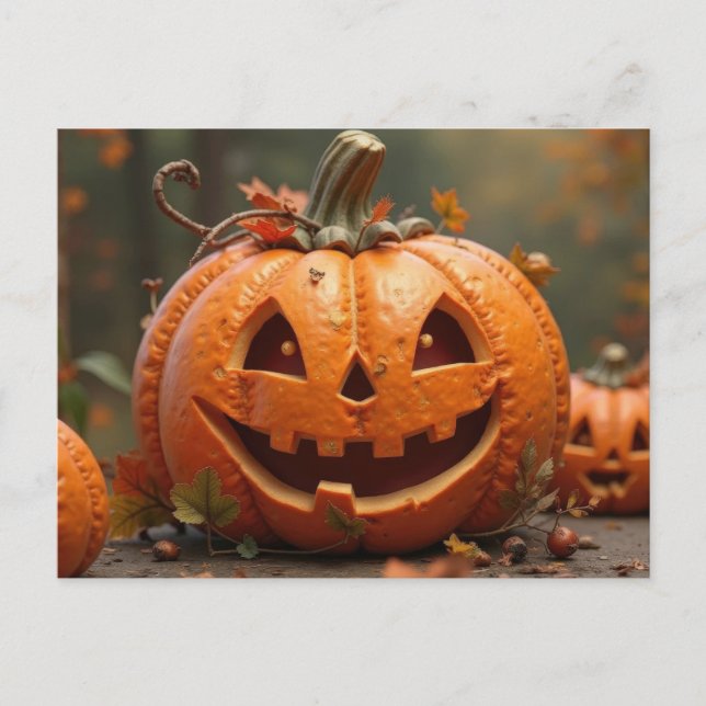 Postale Carte de voeux Halloween citrouille déplaisant (Devant)