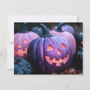Postale Carte de voeux Halloween citrouille déplaisant