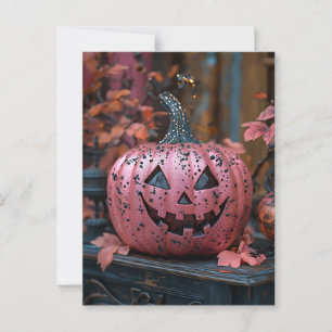 Postale Carte de voeux Halloween citrouille déplaisant