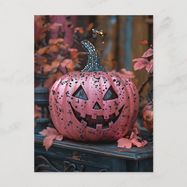 Postale Carte de voeux Halloween citrouille déplaisant (Devant)