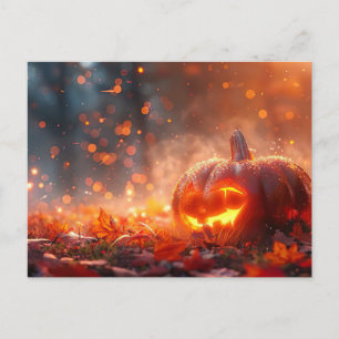 Postale Carte de voeux Halloween citrouille déplaisant