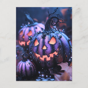 Postale Carte de voeux Halloween citrouille déplaisant