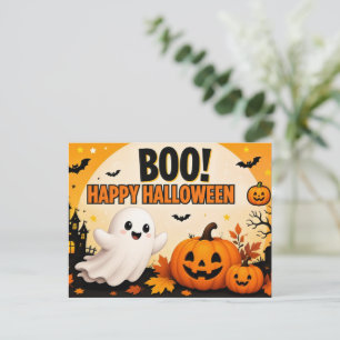 Postale Carte de vœux Halloween Joyeux avec un gentil fant