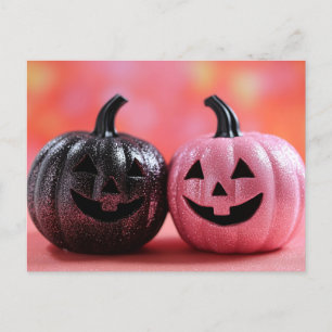 Postale Carte de voeux Halloween Parties scintillant noire