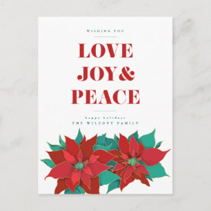 Postale CARTE DE VŒUX Joyeux Noël LOVE JOY & PAIX