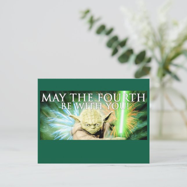 Postale Carte de vœux May the Fourth Be With You (Debout devant)
