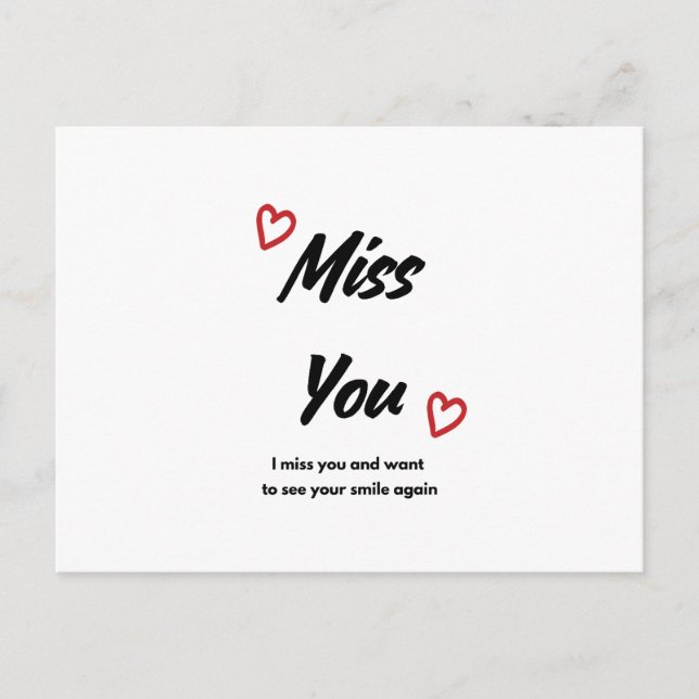 Postale Carte de voeux Miss You (Devant)
