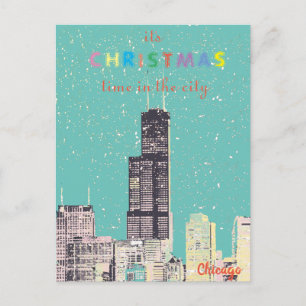Postale Carte de voeux moderne Elegant Chicago City Skylin