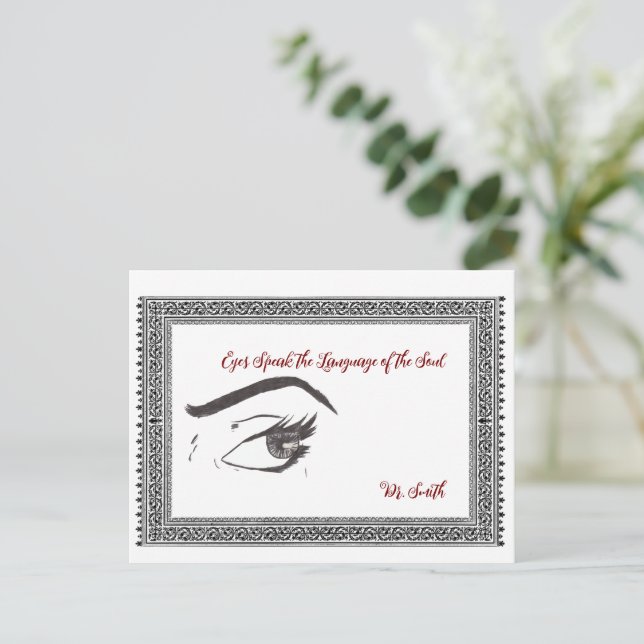 Postale Carte de voeux modifiable "L'oeil d'une femme" (Debout devant)