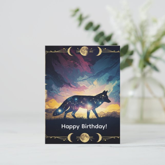 Postale Carte de voeux Mystical Fox (Debout devant)