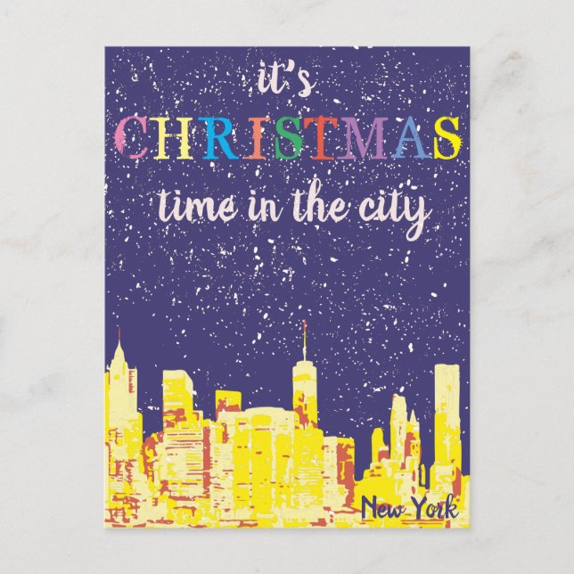 Postale Carte de voeux New York City Skyline moderne (Devant)