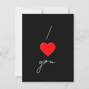Postale Carte de voeux noire avec "Je t'aime"