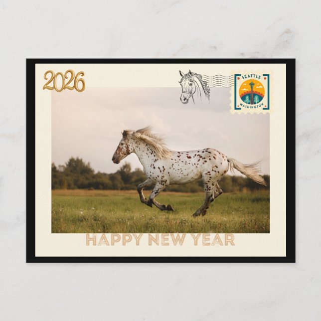 Postale Carte de vœux Nouvel An 2026 (Devant)