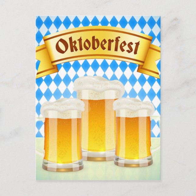 Postale Carte de voeux Oktoberfest avec bière (Devant)