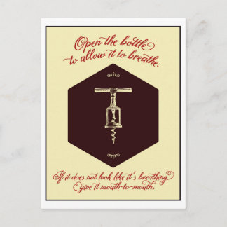 Postale Carte de voeux "Ouvrir la bouteille de vin" - Cart