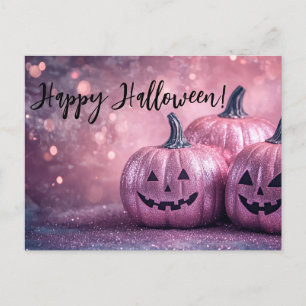 Postale Carte de voeux parties scintillant Citrouilles Hal