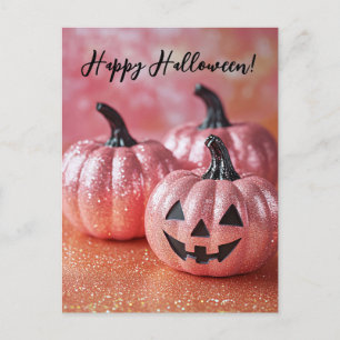 Postale Carte de voeux parties scintillant Citrouilles Hal