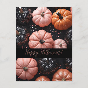 Postale Carte de voeux parties scintillant Citrouilles Hal