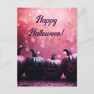 Postale Carte de voeux parties scintillant Citrouilles Hal