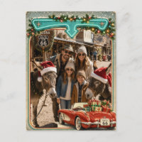 Carte de vœux personnalisée Route 66 pour les fête