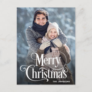 Postale Carte de vœux photo de Noël moderne Joyeux Noël