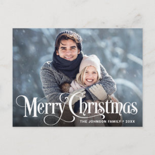 Postale Carte de vœux photo de Noël moderne Joyeux Noël