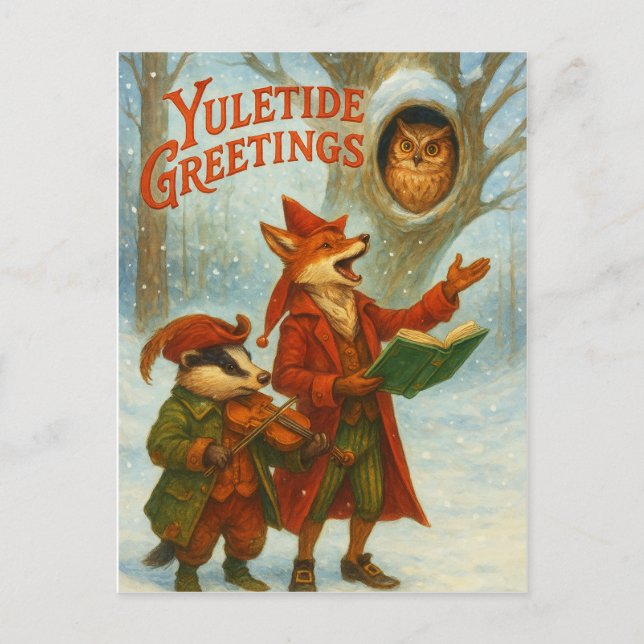 Postale Carte de voeux pliée Yuletide (Devant)