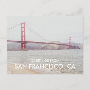 Postale Carte de vœux Pont Golden Gate San Francisco