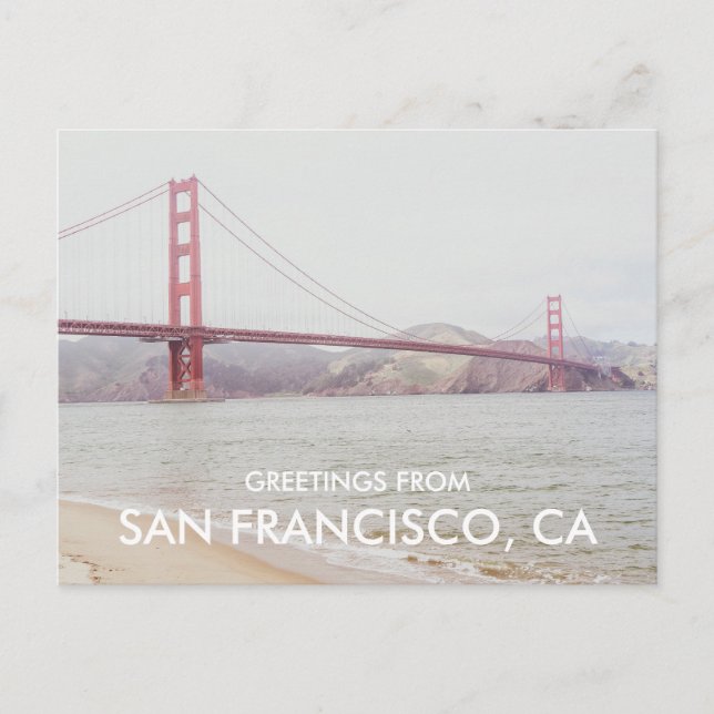 Postale Carte de vœux Pont Golden Gate San Francisco (Devant)