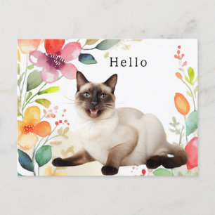 Postale Carte de vœux pour chat siamois