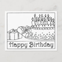 Carte de vœux pour gâteau d'anniversaire