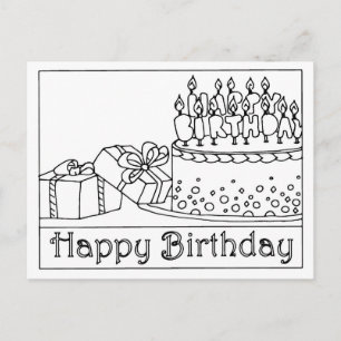 Postale Carte de vœux pour gâteau d'anniversaire