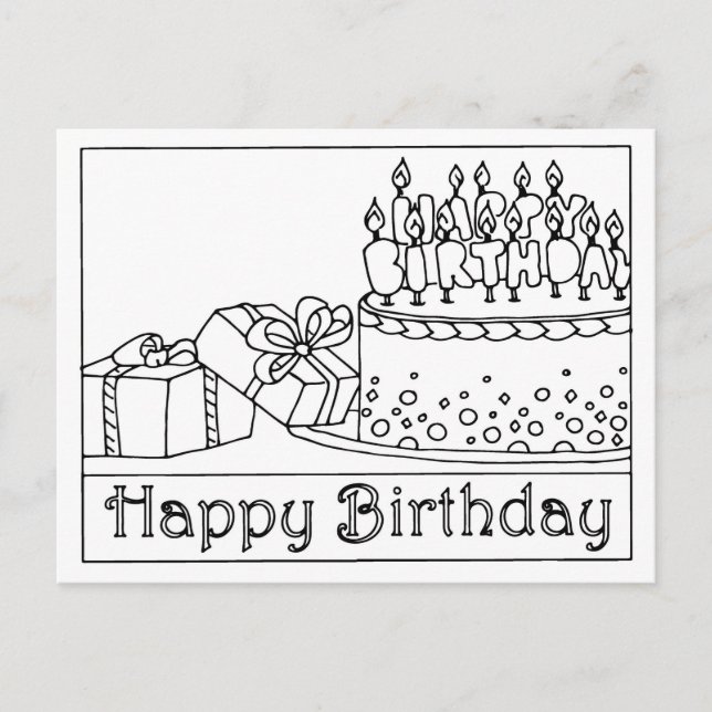 Postale Carte de vœux pour gâteau d'anniversaire (Devant)