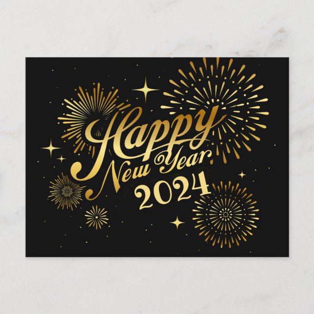 Postale Carte de vœux pour la nouvelle année (Devant)