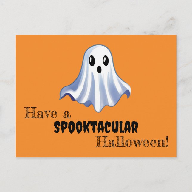Postale Carte de voeux pour le fantôme d'Halloween (Devant)