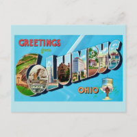 Carte de vœux rétro Columbus Ohio