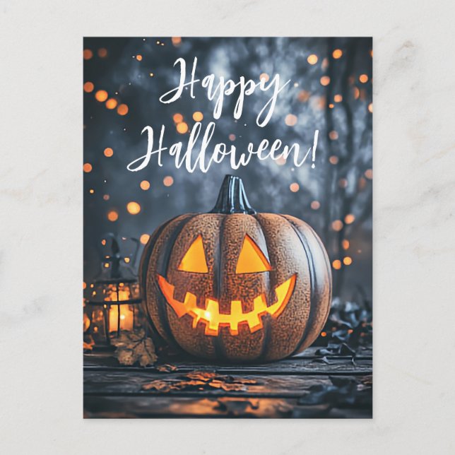Postale Carte de voeux Russe Citrouille Halloween (Devant)