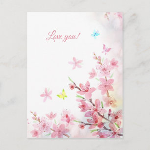 Postale Carte de vœux Sakura de printemps