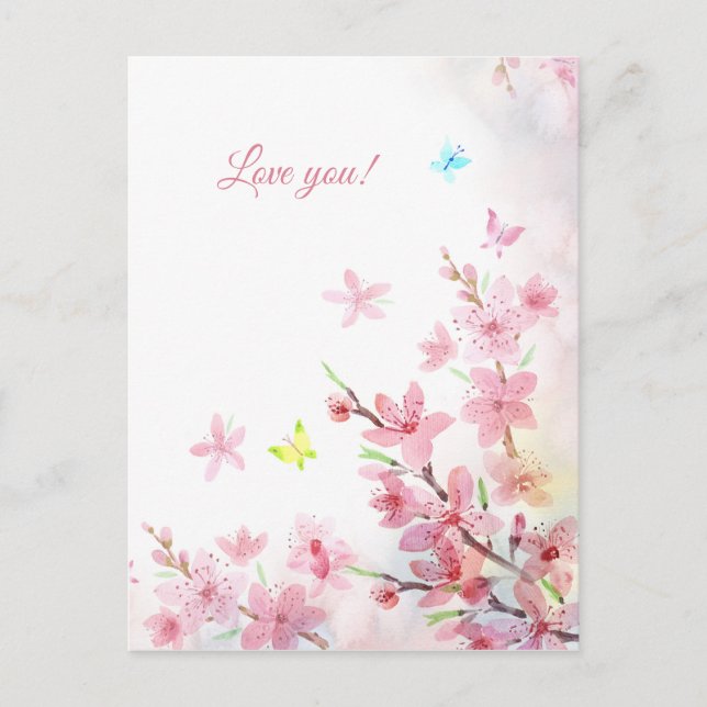 Postale Carte de vœux Sakura de printemps (Devant)