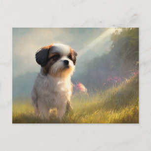 Postale Carte de vœux Shih Tzu