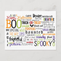 Carte de vœux typographie amusante Halloween