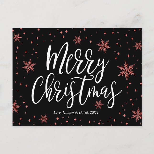 Postale Carte de vœux typographique moderne pour Noël (Devant)